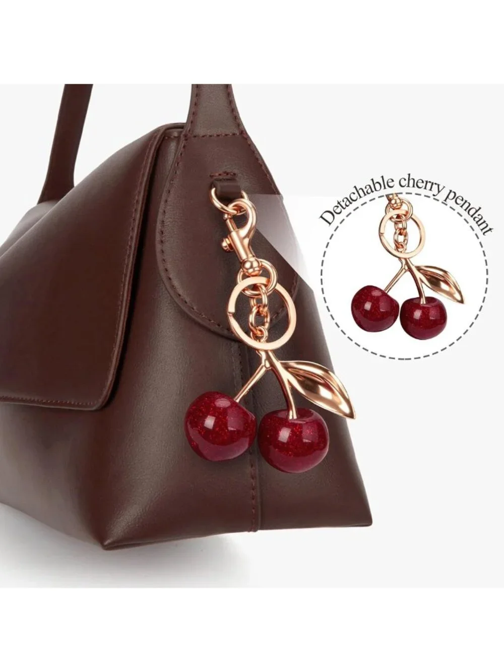 Vintage Large Faux Leather Hobo Bag for Women - Stylish Cherry Shoulder Handbag